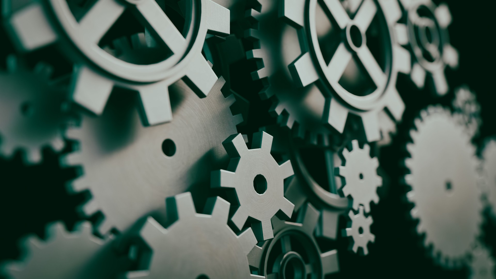 Mechanical gear concept background, 3d rendering